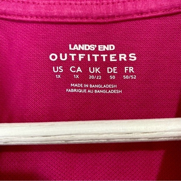 Lands’ End Women’s Plus Size Button Collared Polo Shirt Fuchsia Pink NWOT - Picture 5 of 8